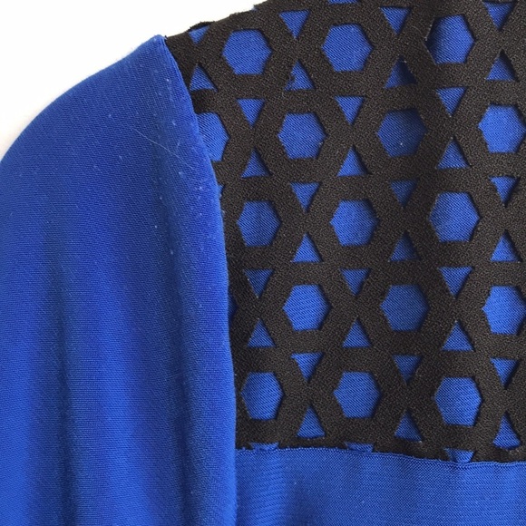 PerSeption Concept royal blue and black blouse, M - Picture 8 of 10